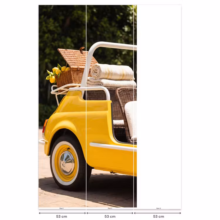 Behang - Auto - Picknick - Zomer - Geel — 6