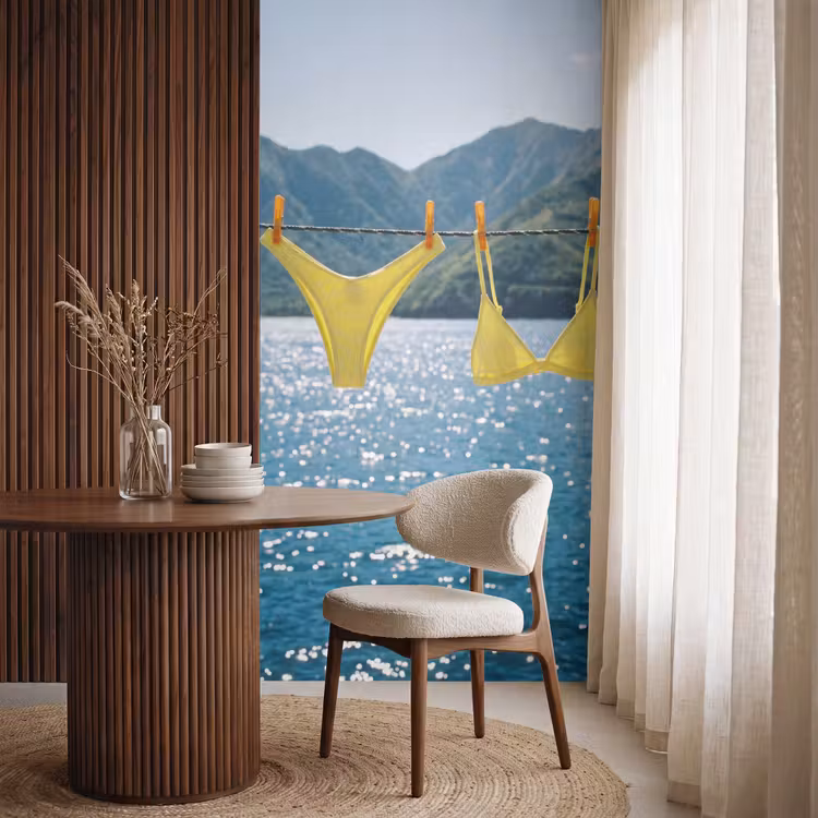Behang - Badmode - Bikini - Zee - Bergen - Geel — 4