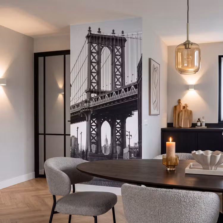 Behang - Brug - Stad - Architectuur - Modern - Zwart-wit — 5