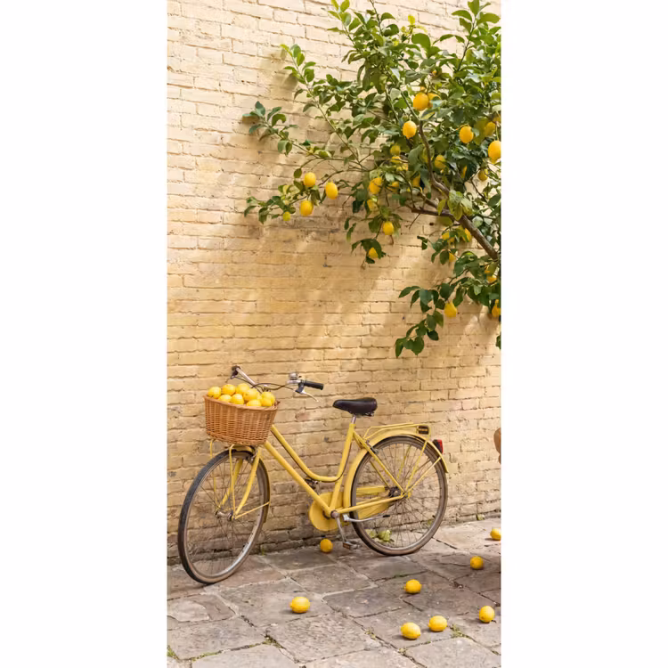 Behang - Fiets - Mand - Eten - Geel - Zomer — 2