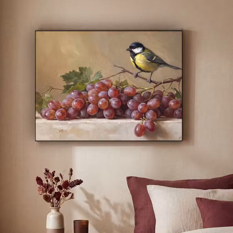 Art Frame - Vogel - Druiven - Stilleven — 2
