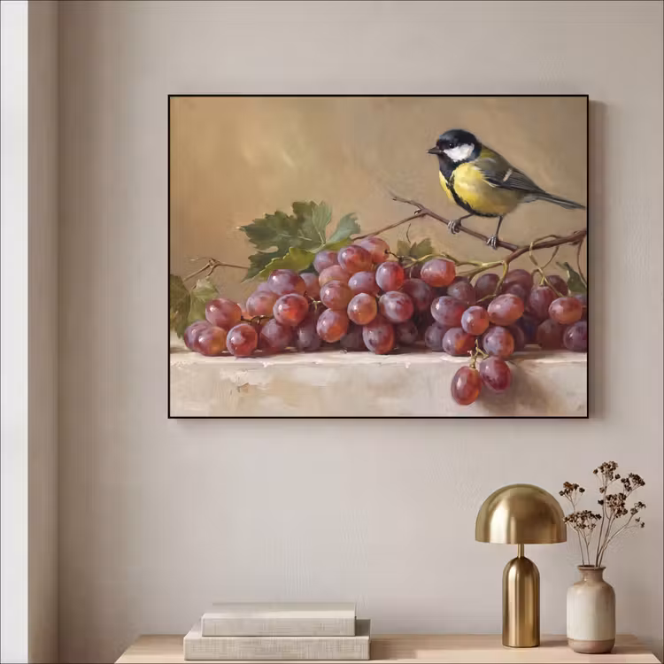 Art Frame - Vogel - Druiven - Stilleven — 3