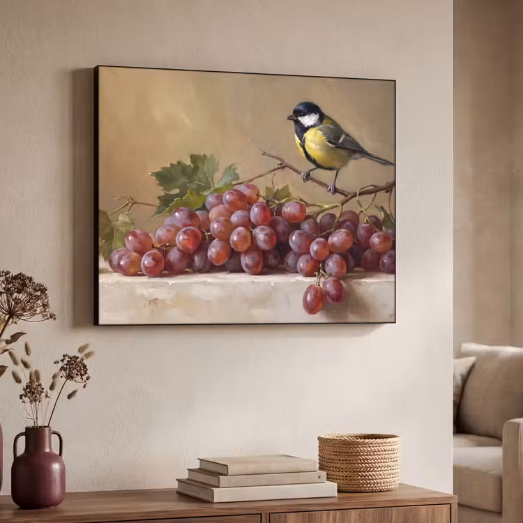 Art Frame - Vogel - Druiven - Stilleven — 4