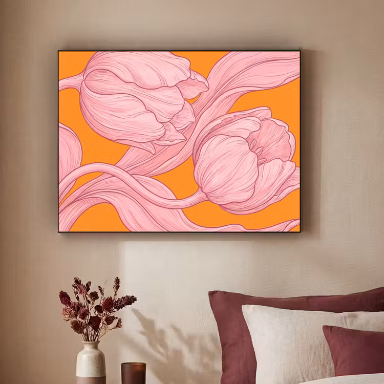 Art Frame - Roze bloemen - Modern — 2
