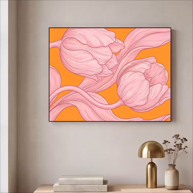 Art Frame - Roze bloemen - Modern — 3