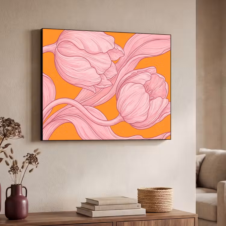 Art Frame - Roze bloemen - Modern — 4