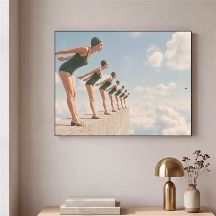 Art Frame - Vrouwen - Duikhouding - Wolken — 3