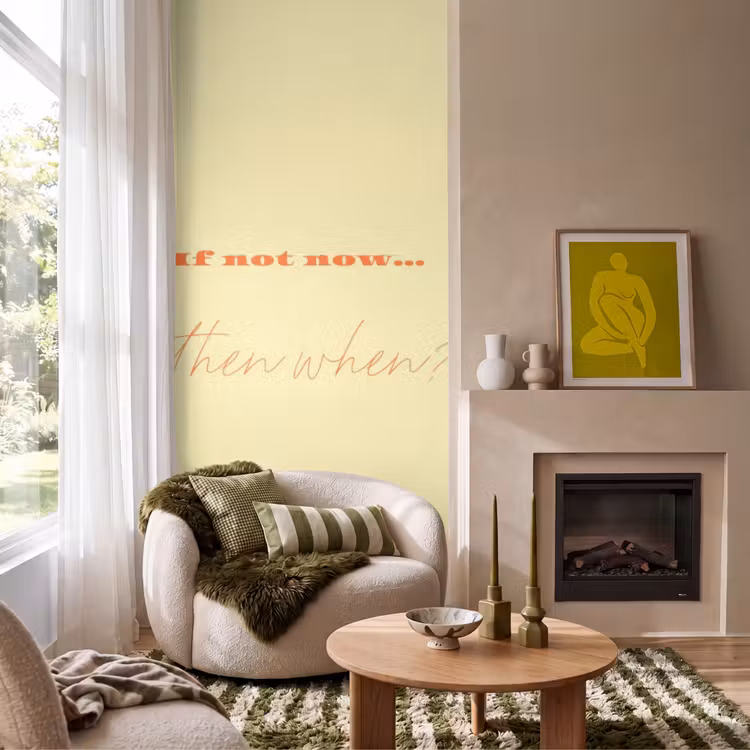 Behang - Geel - Oranje - if not now then when — 1