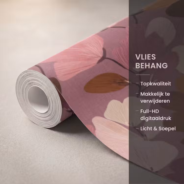 Behang - Bloem - Patroon - Roze — 3