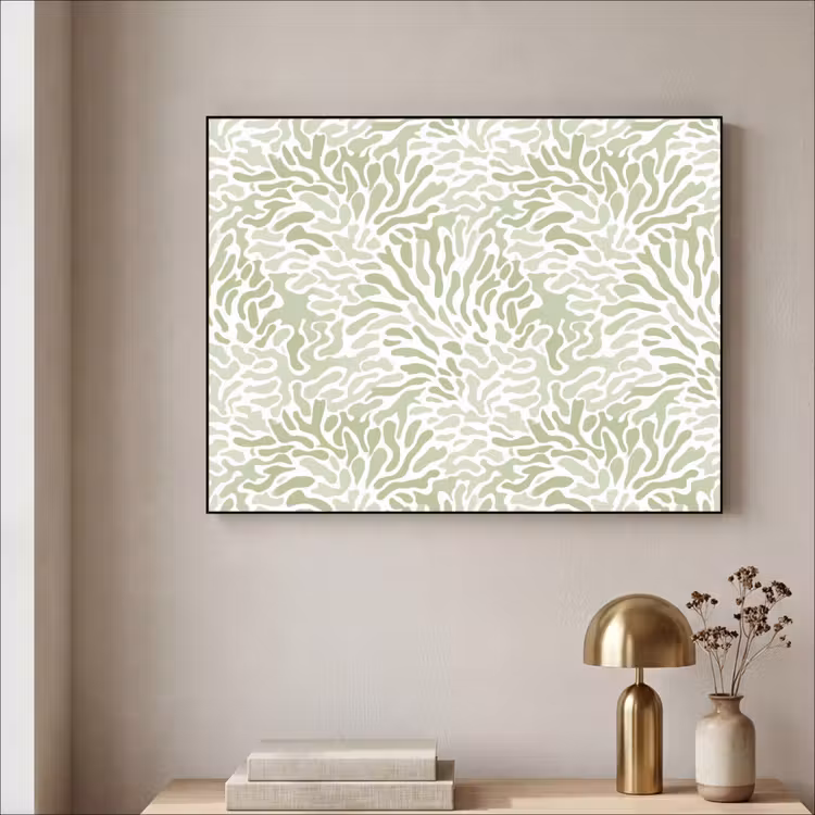 Art Frame - Saliegroen - Abstract - Organisch - Koraal - Patroon — 3