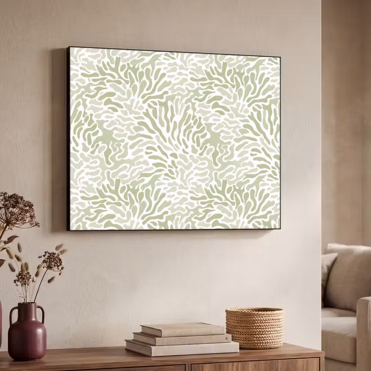 Art Frame - Saliegroen - Abstract - Organisch - Koraal - Patroon — 4