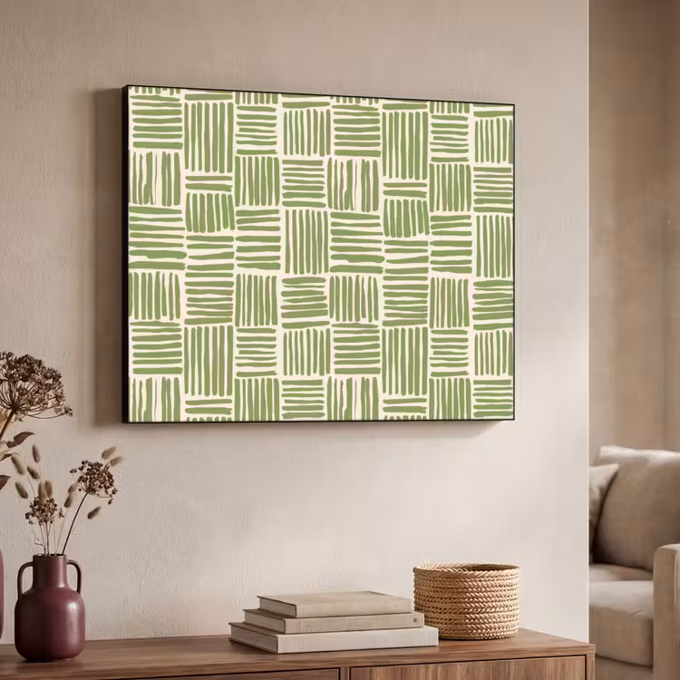 Art Frame - Saliegroen - Blokken - Handgetekend - Patroon — 4