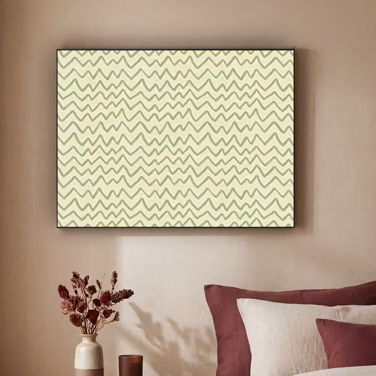 Art Frame - Saliegroen - Zigzag - Handgetekend - Patroon — 2