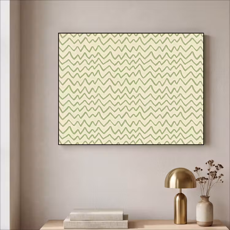 Art Frame - Saliegroen - Zigzag - Handgetekend - Patroon — 3