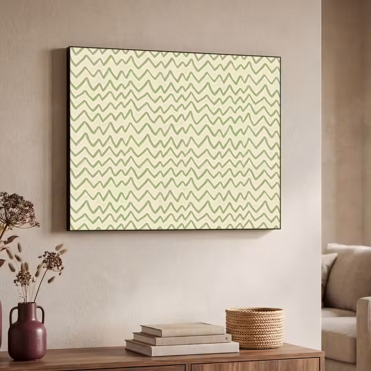 Art Frame - Saliegroen - Zigzag - Handgetekend - Patroon — 4