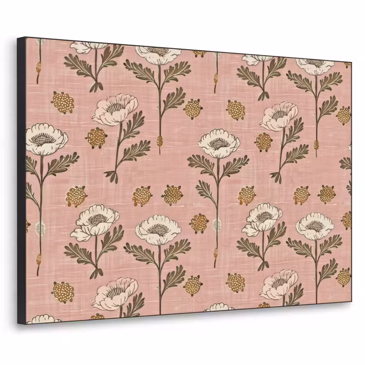 Art Frame - Roze - Bloemen - Vintage - Textuur — 1