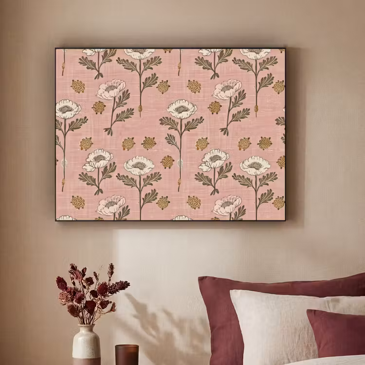 Art Frame - Roze - Bloemen - Vintage - Textuur — 2