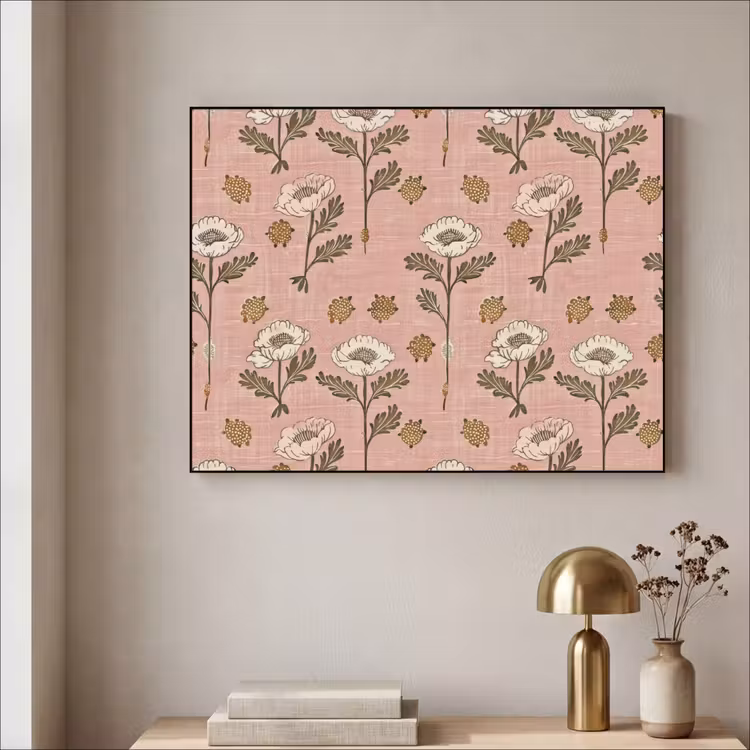Art Frame - Roze - Bloemen - Vintage - Textuur — 3
