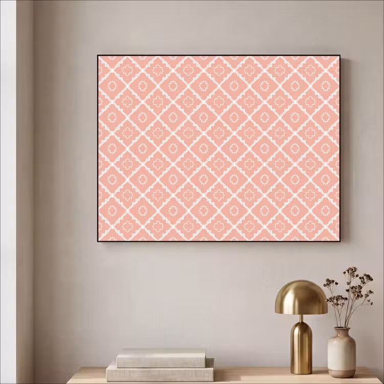 Art Frame - Zalmroze - Geometrisch - Elegant - Patroon — 3