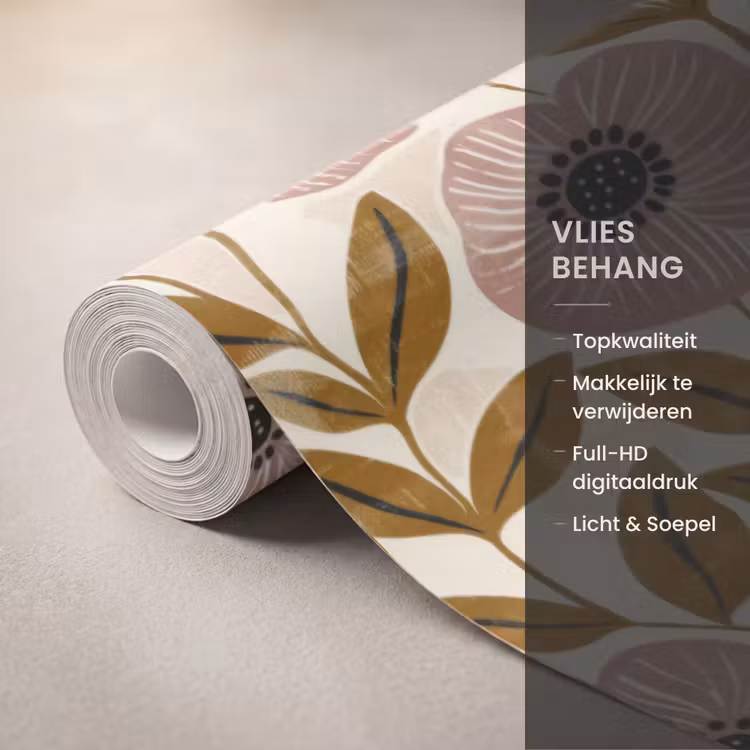 Behang - Dustyroze - Bloemen - Grafisch - Patroon — 3