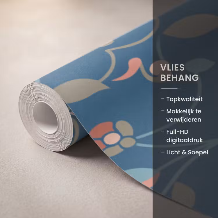 Behang - Bloemen - Patroon - Natuur - Ornament - Blauw — 3
