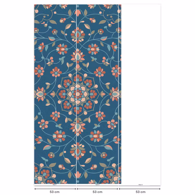 Behang - Bloemen - Patroon - Natuur - Ornament - Blauw — 6