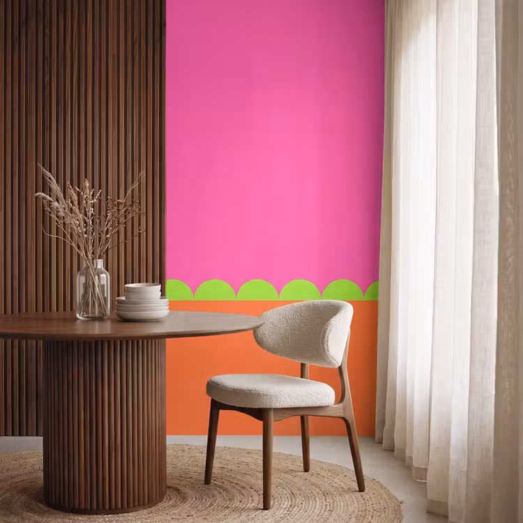 Behang - Abstract - Geometrisch - Kleurblokken - Roze - Oranje — 4