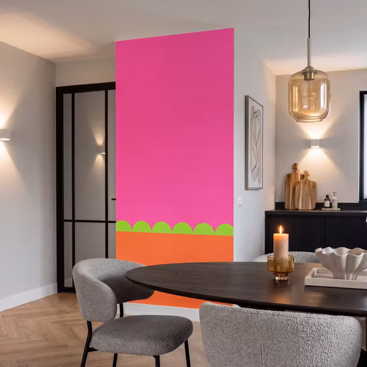 Behang - Abstract - Geometrisch - Kleurblokken - Roze - Oranje — 5