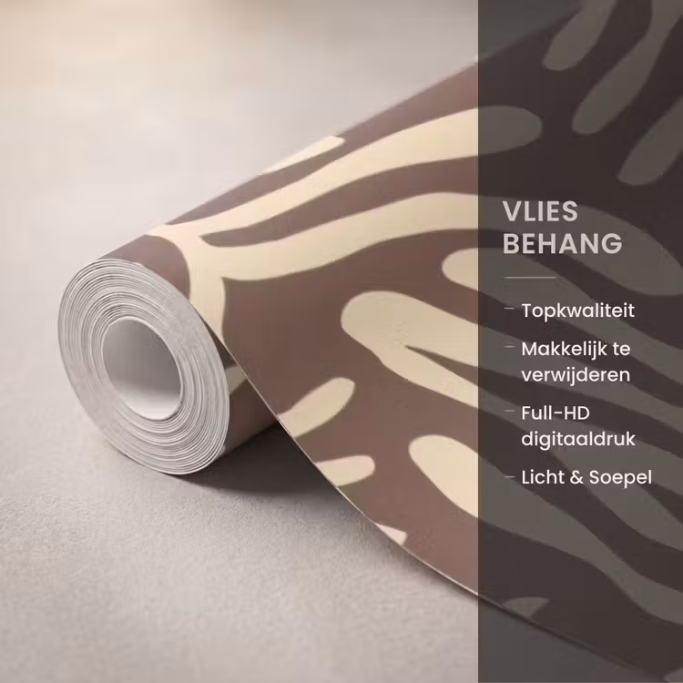 Behang - Bruin - Koraal - Expressief - Patroon — 3