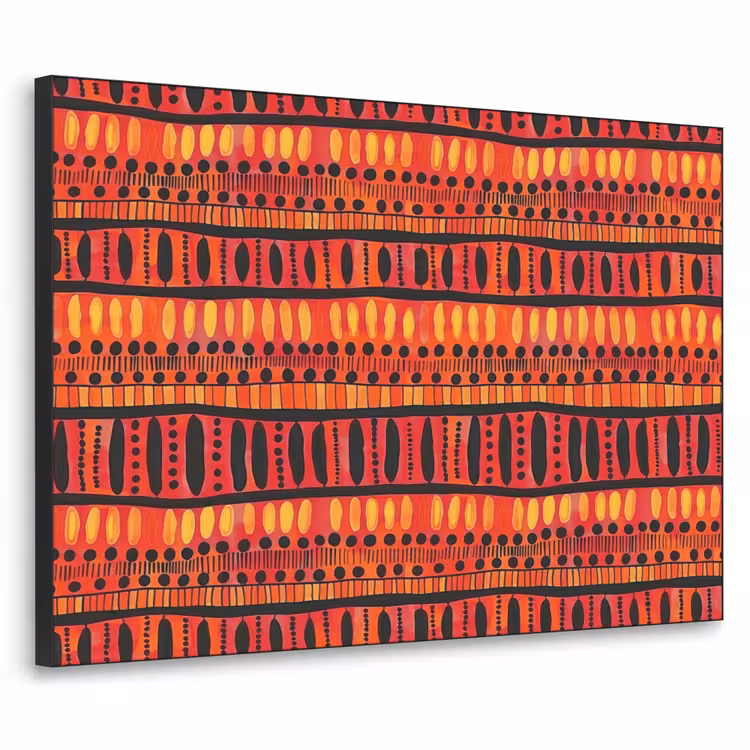 Art Frame - Rood - Oranje - Etnisch - Expressief - Patroon — 1