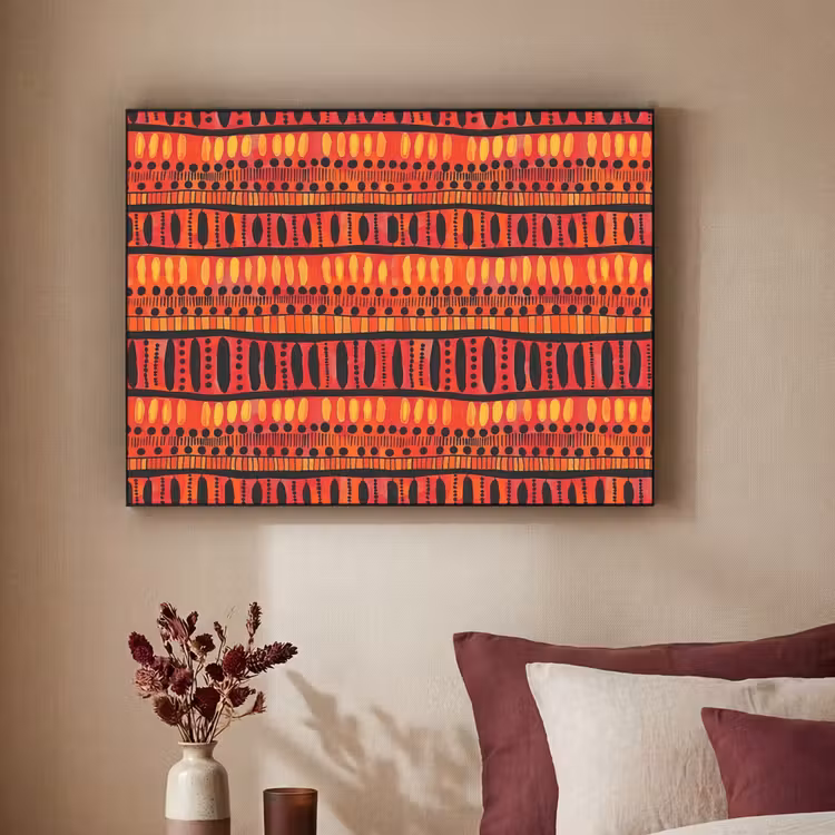 Art Frame - Rood - Oranje - Etnisch - Expressief - Patroon — 2