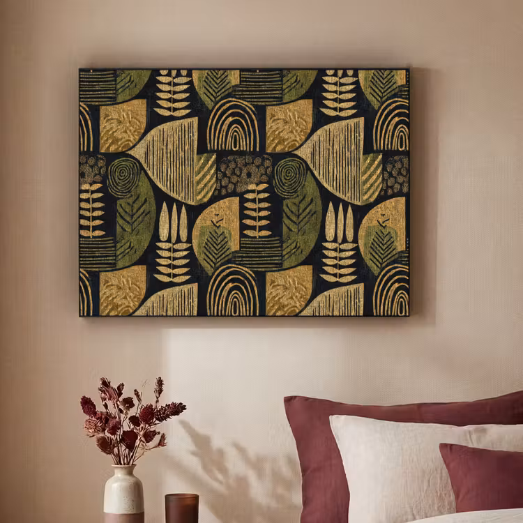 Art Frame - Zwart - Okergeel - Botanisch - Textuur — 2
