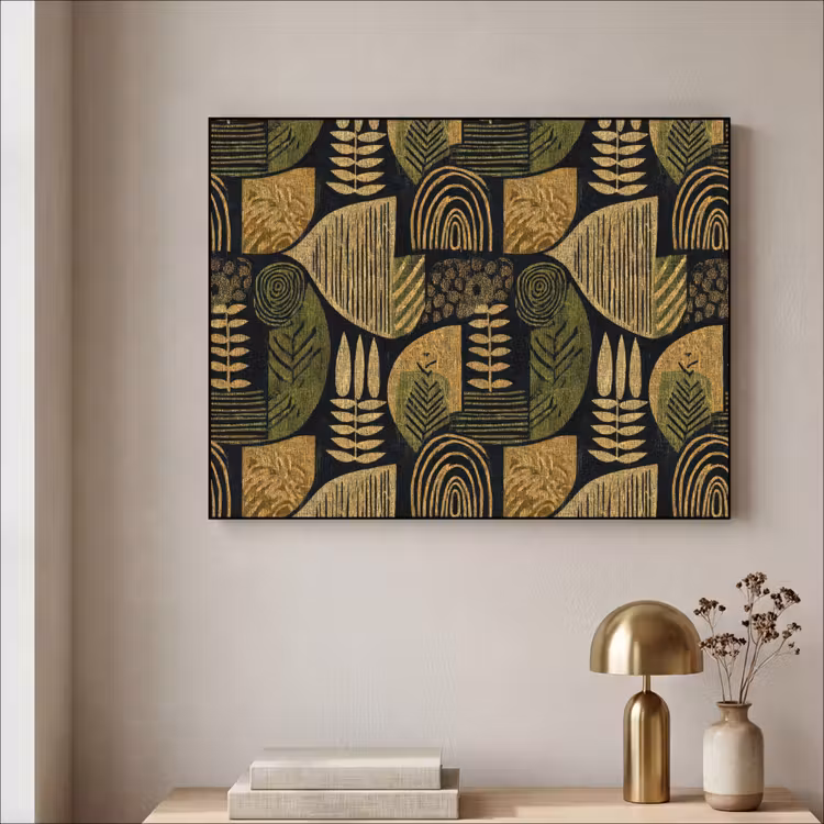 Art Frame - Zwart - Okergeel - Botanisch - Textuur — 3