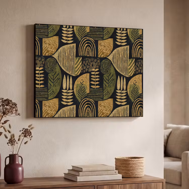 Art Frame - Zwart - Okergeel - Botanisch - Textuur — 4