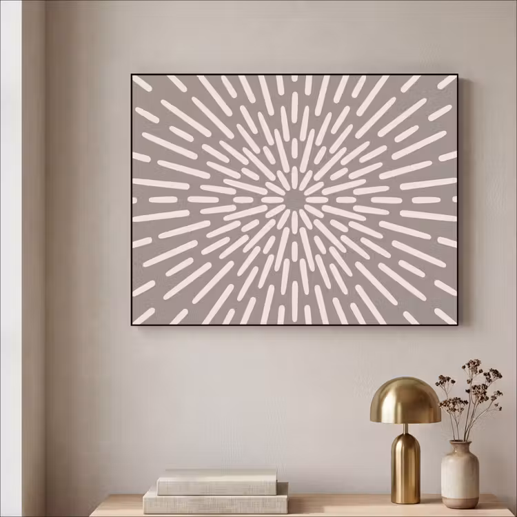 Art Frame - Patroon - Stralen - Abstract - Modern - Grijs — 3