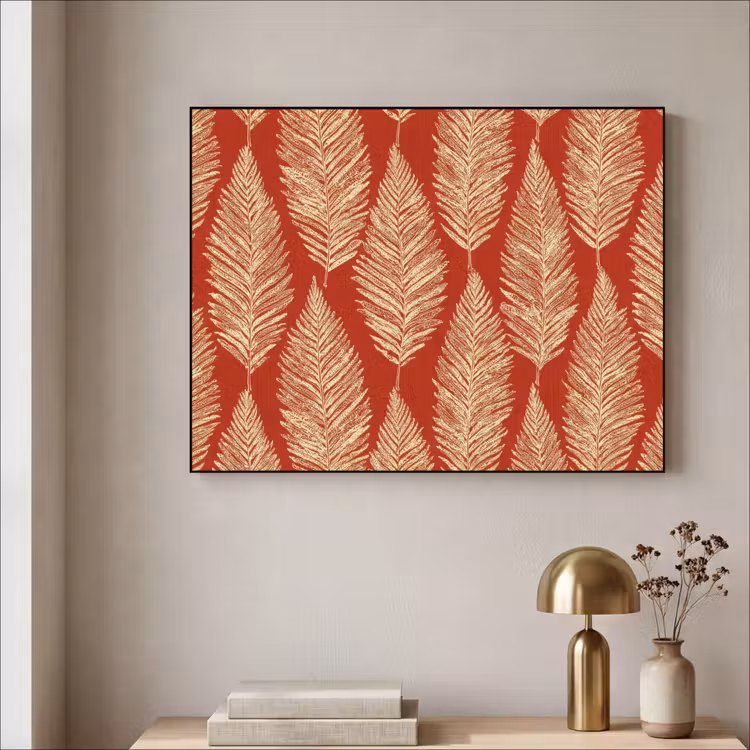 Art Frame - Rood - Botanisch - Varen - Patroon — 3