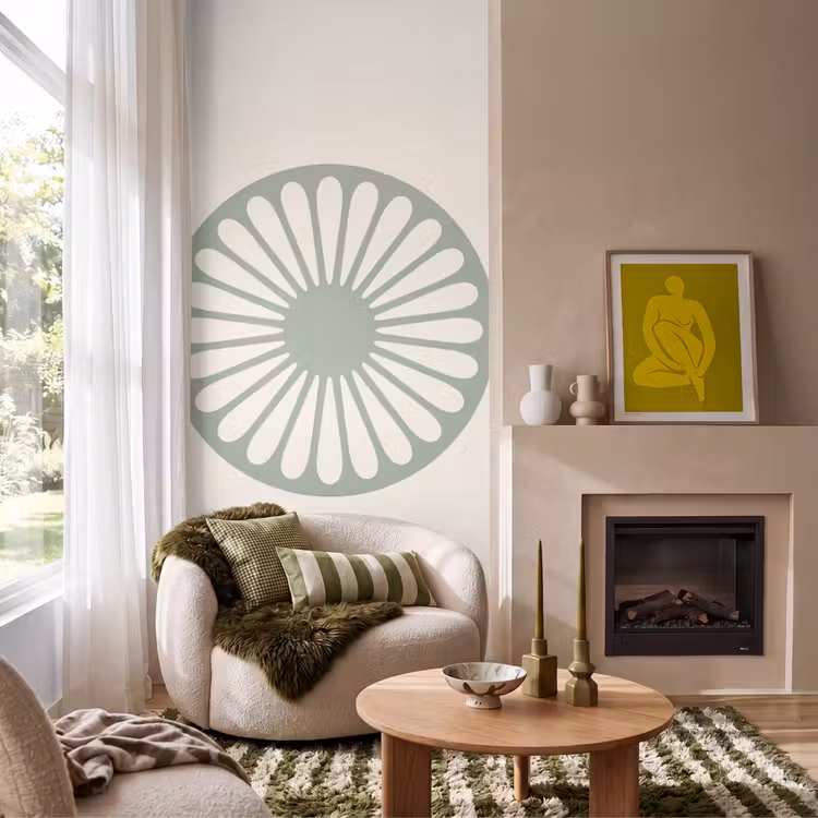 Behang - Abstract - Patroon - Radiaal - Modern - Groen — 1