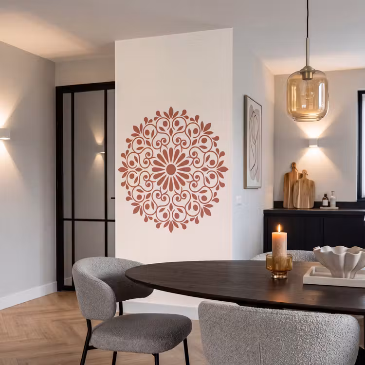Behang - Decoratie - Cirkel - Symmetrisch - Modern - Roodbruin — 5