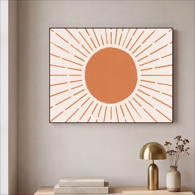 Art Frame - Zon - Stralen - Abstract - Terracotta - Modern — 3