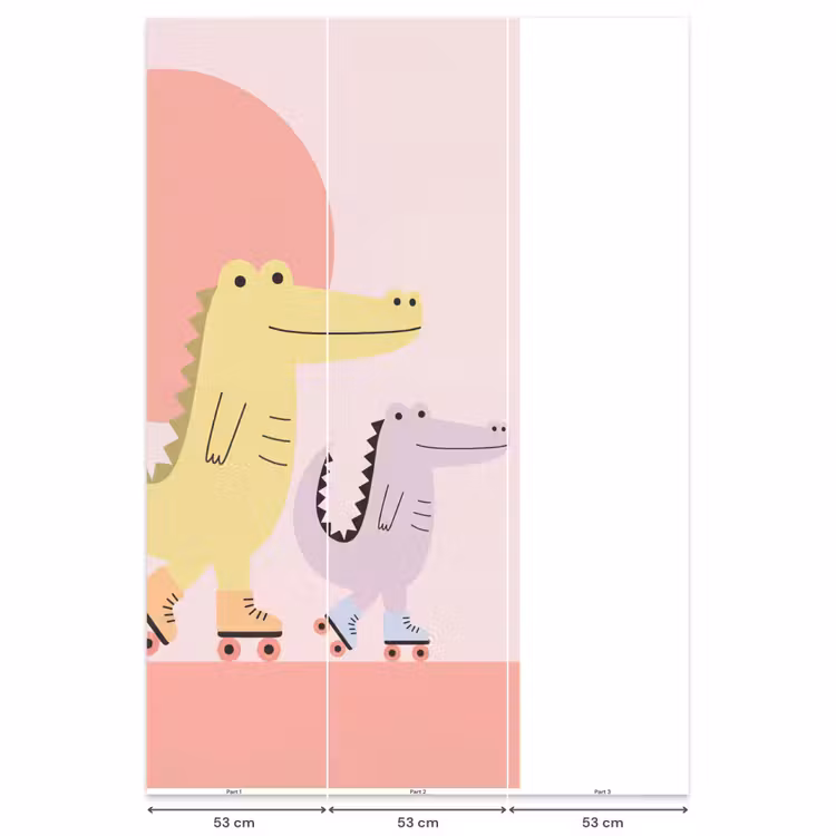 Behang - Dieren - Skaten - Illustratie - Speels - Roze — 6