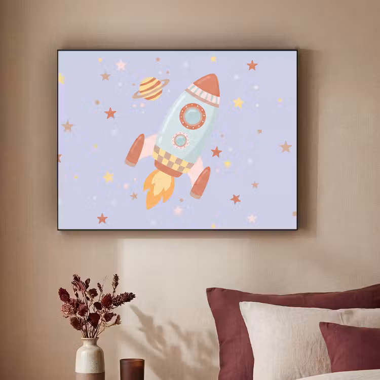Art Frame - Raket - Ruimte - Planeet - Illustratie — 2