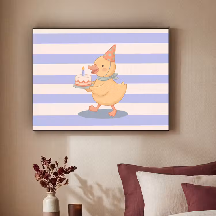 Art Frame - Vogel - Feest - Taart - Kinder - Illustratie — 2