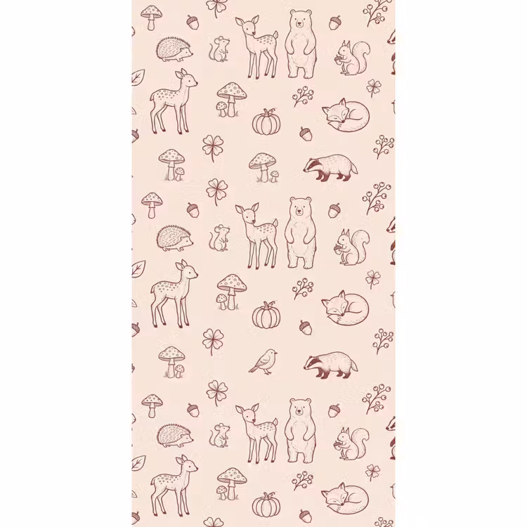 Behang - Dieren - Bos - Natuur - Schets - Patroon — 2
