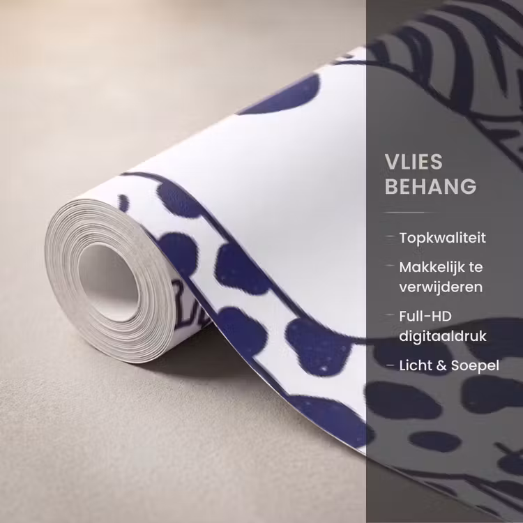 Behang - Dieren - Patroon - Kinderkamer - Grafisch - Wit-Blauw — 3