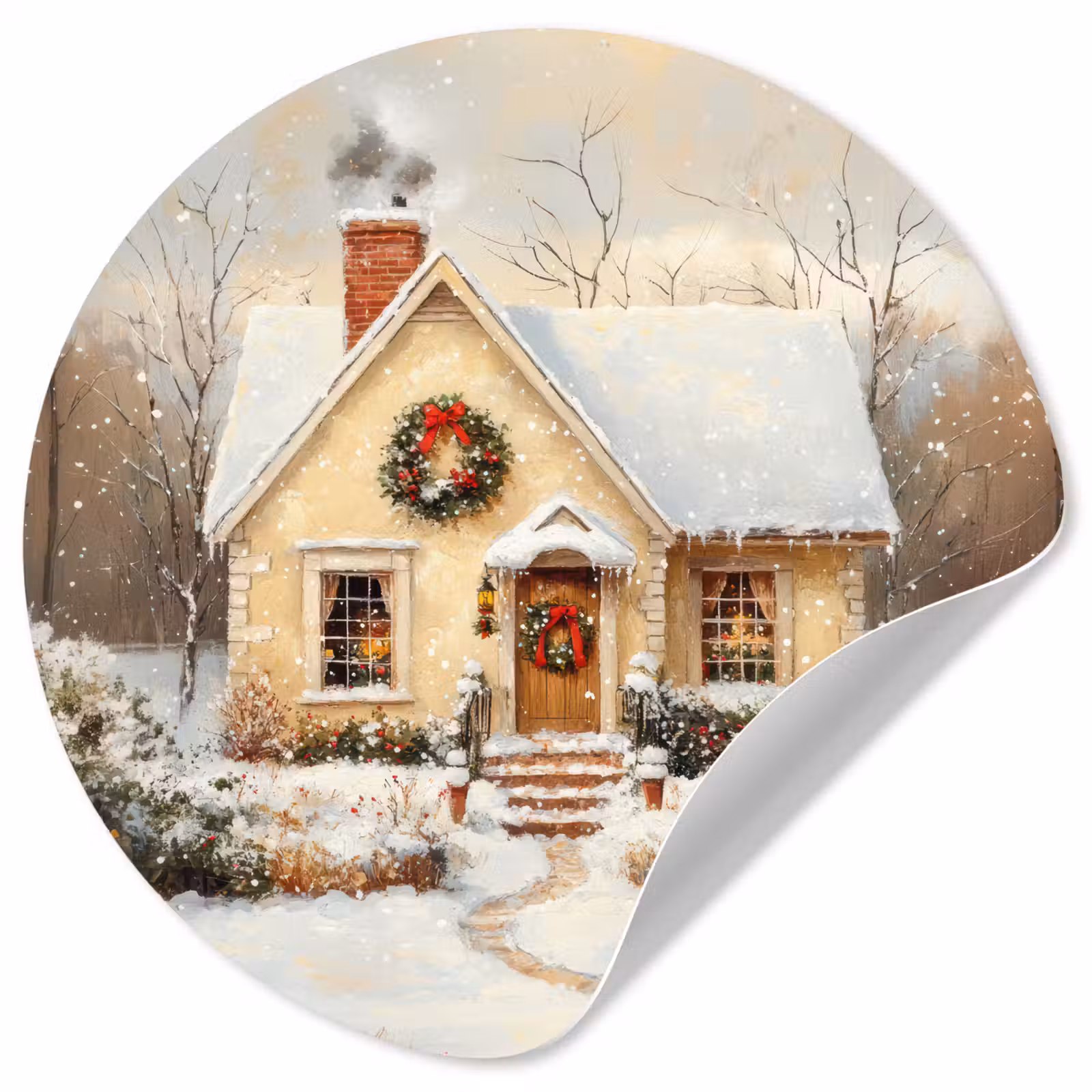 Behangcirkel - Kerst - Huis - Winter - Sneeuw — 1