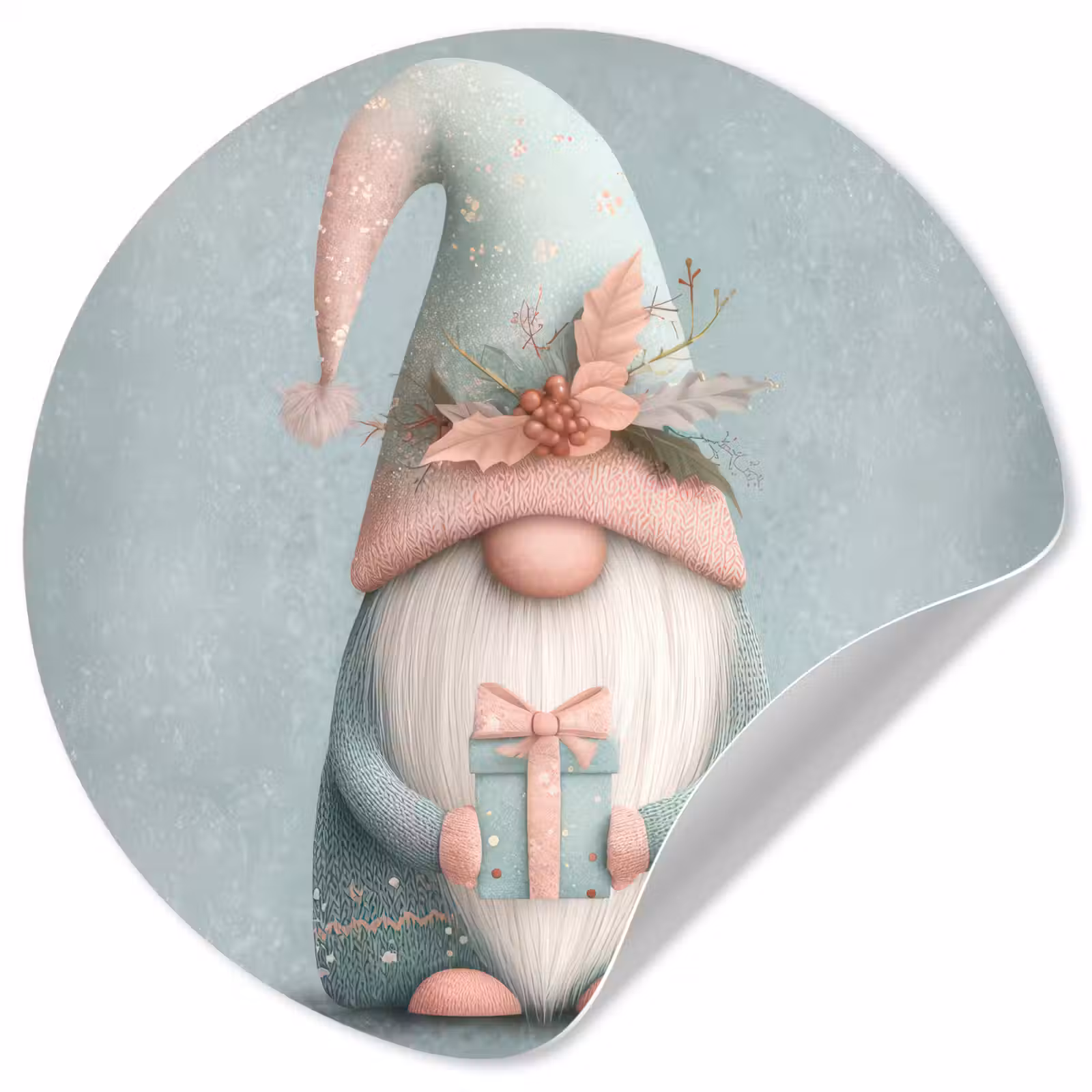 Behangcirkel - Kerstgnome - Cadeau - Groen — 1
