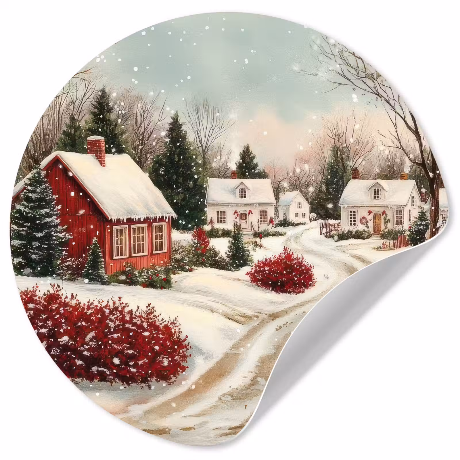 Behangcirkel - Kerstsfeer - Landelijk - Rood — 1