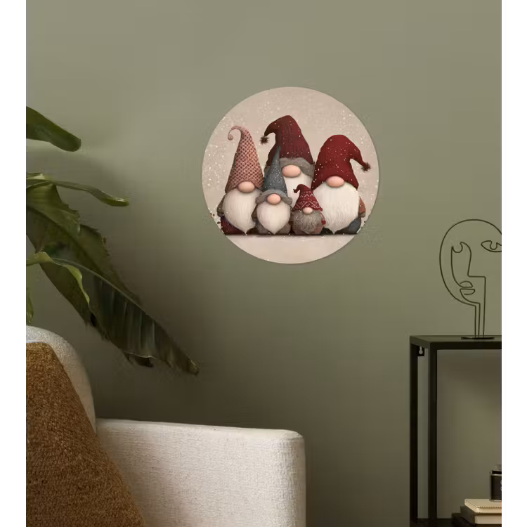 Behangcirkel - Kabouters - Kerst - Sneeuw - Puntmutsen — 3