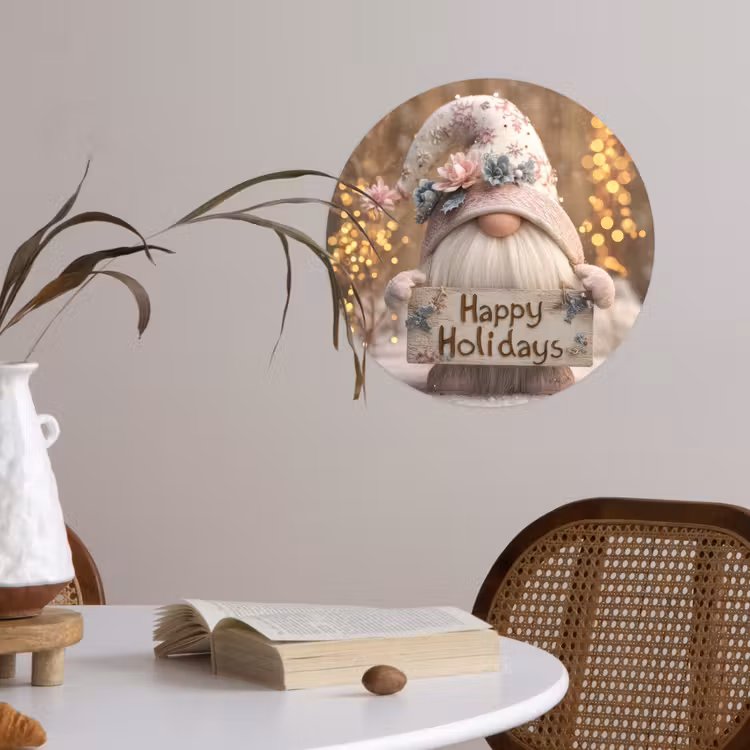 Behangcirkel - Kerst - Gnome - Bord - Kleurrijk — 4