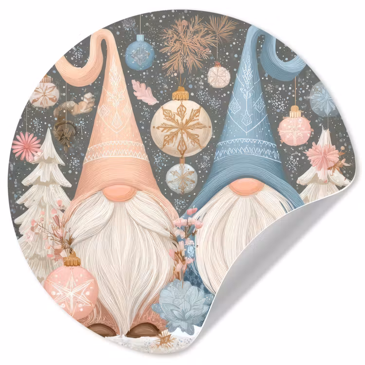 Behangcirkel - Kerst - Gnomen - Pastel — 1